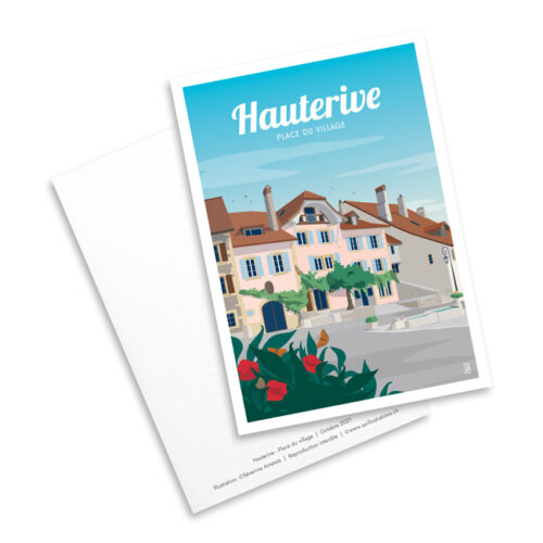 Carte postale - Place du village à Hauterive