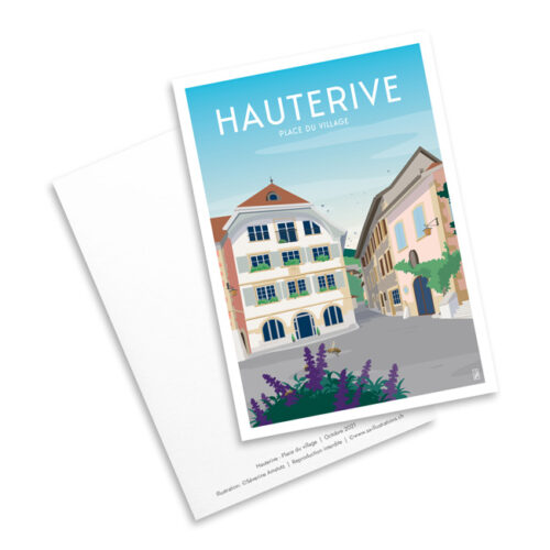 Carte postale - Place du village à Hauterive