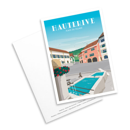 Carte postale - Place du village à Hauterive