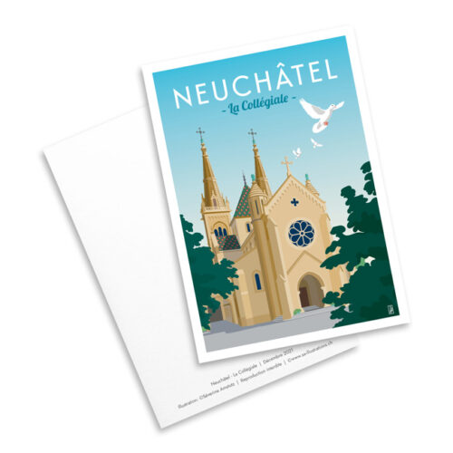 Carte postale - Collégiale de Neuchâtel