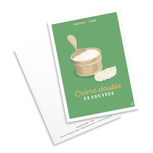 Carte postale - Tradition suisse - Crème double de Gruyère