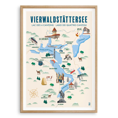 Affiche - Plan suisse - Vierwaldstättersee