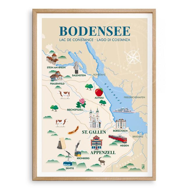 Affiche - Plan suisse - Bodensee