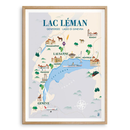 Affiche - Plan suisse - Lac Léman