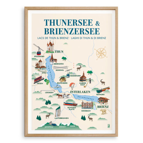 Affiche - Plan suisse - Thunersee & Brienzersee