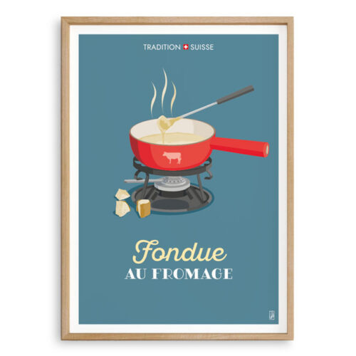Affiche - Tradition suisse - Fondue au fromage