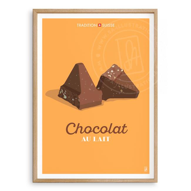 Affiche - Tradition suisse - Chocolat au lait
