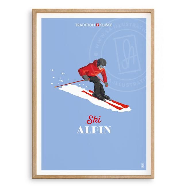 Affiche - Tradition suisse - Ski alpin