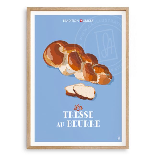 Affiche - Tradition suisse - La tresse au beurre