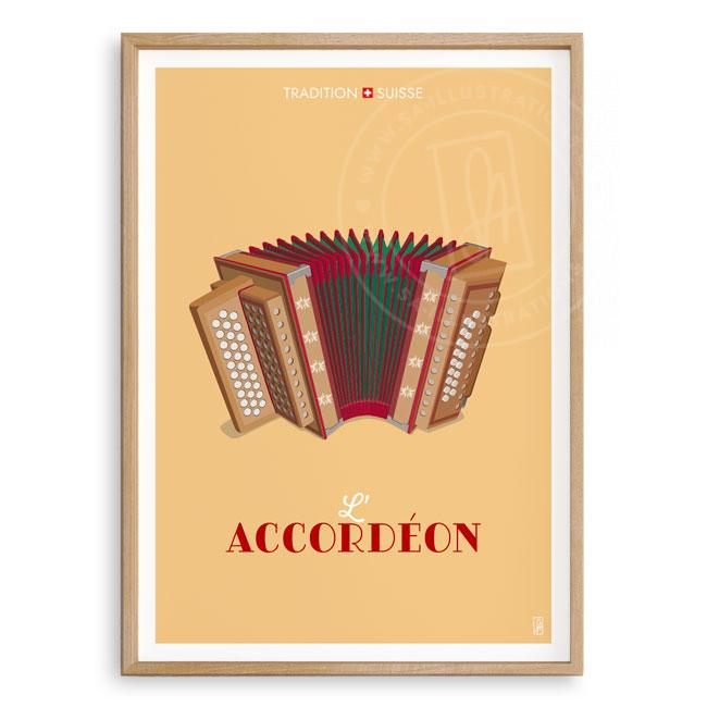 Affiche - Tradition suisse - L'accordéon