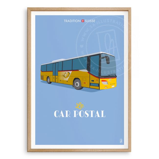Affiche - Tradition suisse - Le Car postal