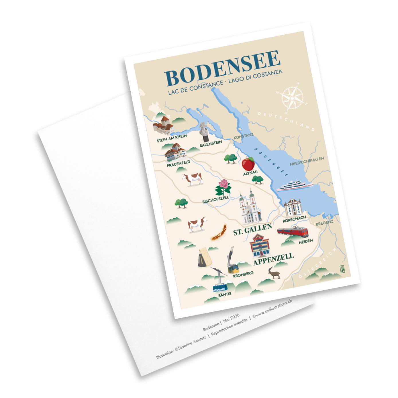 Carte postale - Plans - Bodensee