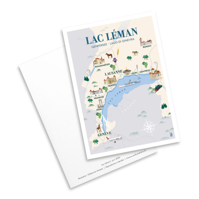 Carte postale - Plans - Lac Léman