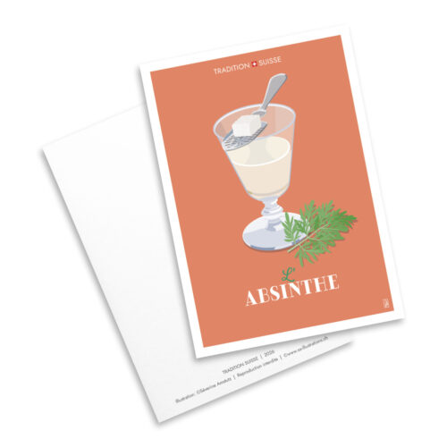 Carte postale - Tradition suisse - absinthe