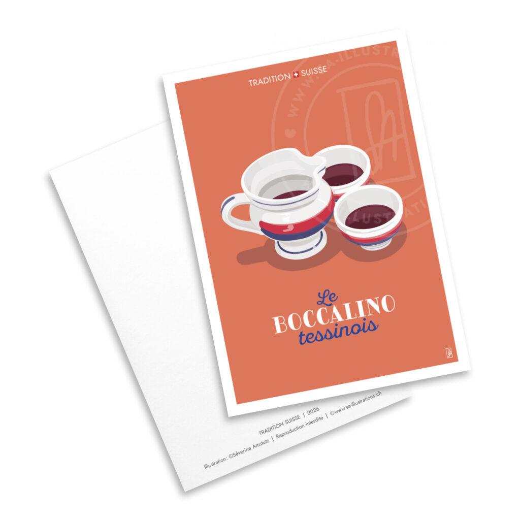 Carte postale - Tradition suisse - boccalino
