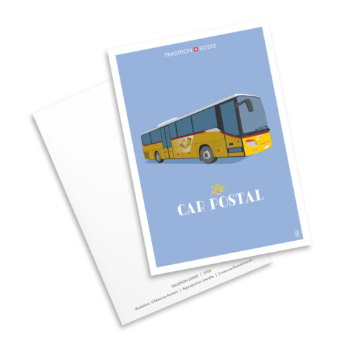 Carte postale - Tradition suisse - car postal