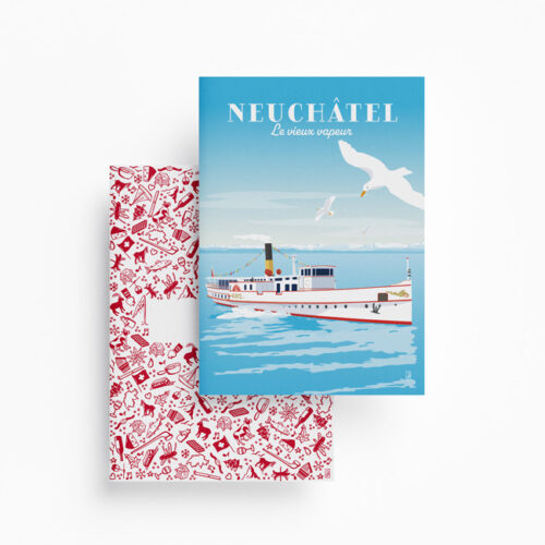 Duo carnets Suisse ethno et Neuchâtel, le vieux vapeur